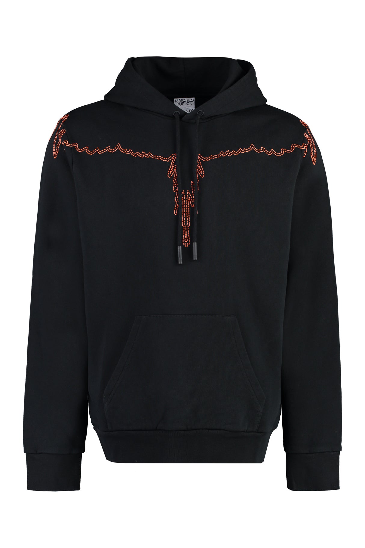 MARCELO BURLON Men's Black Hooded Sweatshirt for FW24