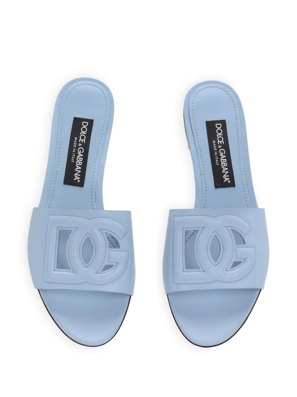 DOLCE & GABBANA Chic Azure Cut-Out Flat Sandals