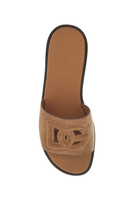 DOLCE & GABBANA DG Logo Suede Slide Sandals for Women