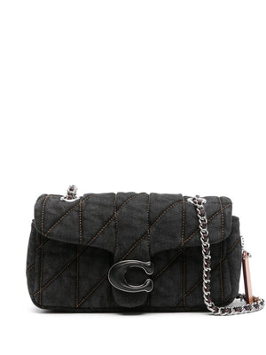 COACH Quilted Denim Tabby Mini Shoulder Bag in Black