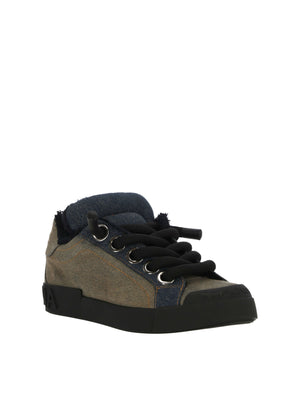 DOLCE & GABBANA Men's Denim Patchwork Sneakers