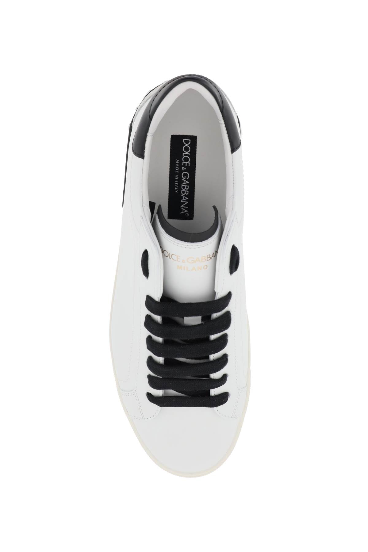 DOLCE & GABBANA Men's White Low-Top Sneakers with Contrasting Leather and Suede Inserts - SS24 Collection