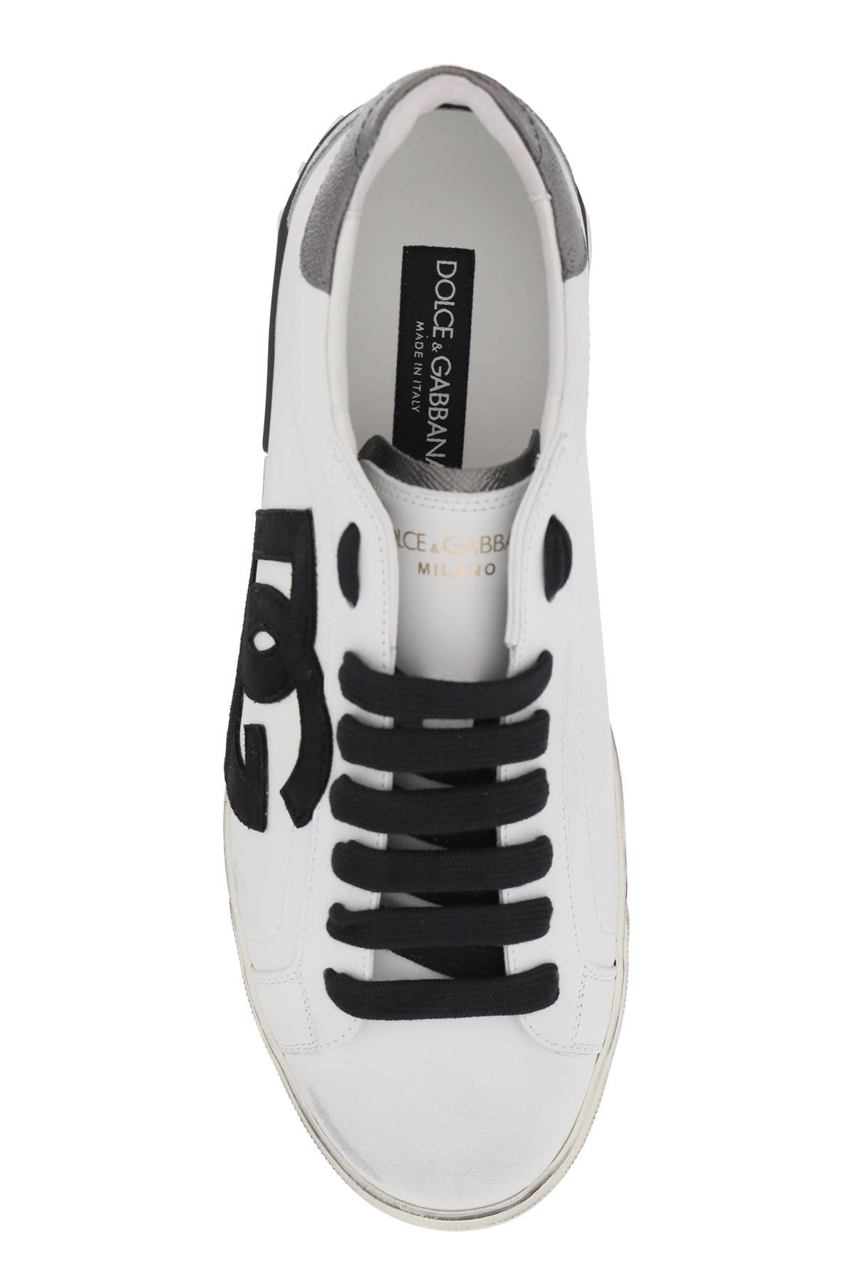 DOLCE & GABBANA Grape Lace-Up Sneakers with Raffia Detail for Men