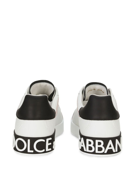 DOLCE & GABBANA Portofino Leather Low-Top Sneakers for Men