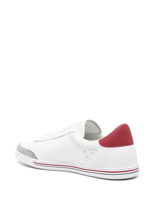 DOLCE & GABBANA White Leather Sneakers with Stripe Detailing for Men - Spring/Summer 2024