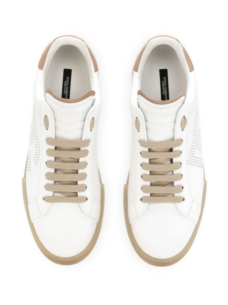 DOLCE & GABBANA Portofino White Leather Sneakers