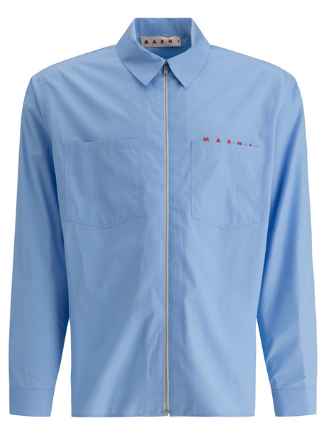 MARNI Light Blue Cotton Shirt for Men