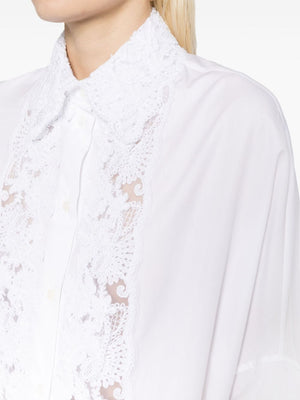 ERMANNO SCERVINO Women's White Oversized Floral-Lace Cotton Shirt