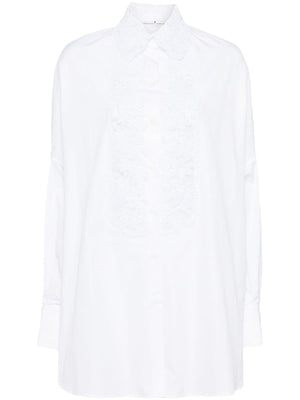 ERMANNO SCERVINO Women's White Oversized Floral-Lace Cotton Shirt