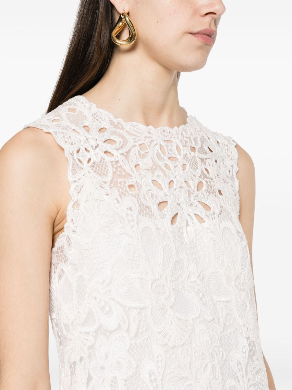 ERMANNO SCERVINO Elegant White Embroidered Lace Short Dress for Women