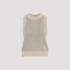 ERMANNO SCERVINO Elegant Cotton Top with Crystal Accents