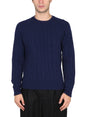 DRUMOHR Men's Cashmere Sweater with Offset Track Pattern