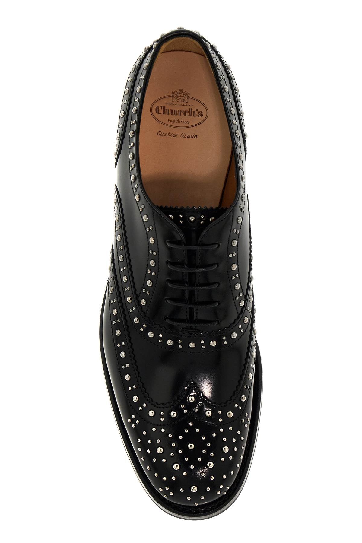 CHURCH'S Elegant Brogue Oxford Lace-Ups with Micro Studs