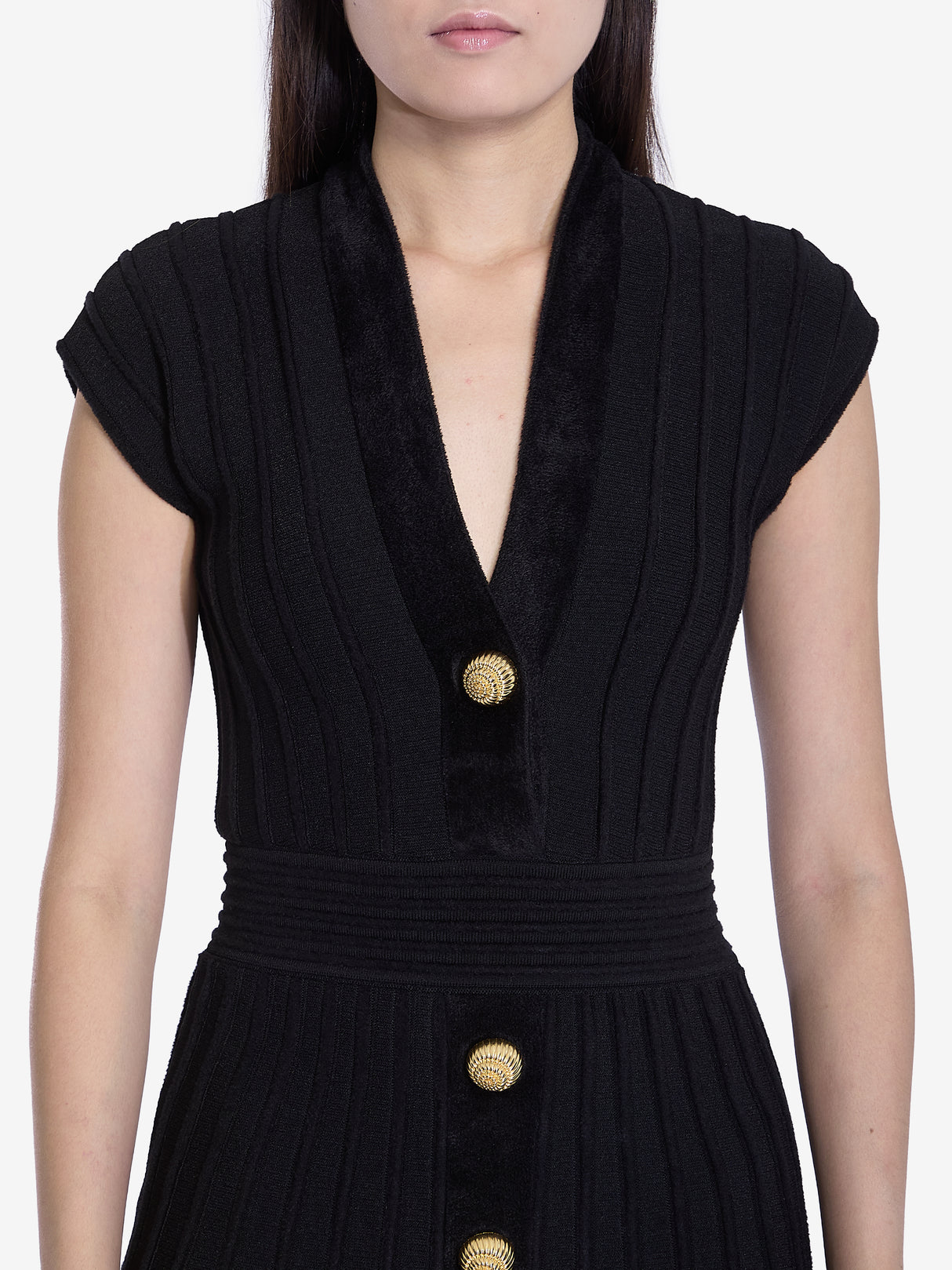 BALMAIN Effortless Black Velvet Mini Dress