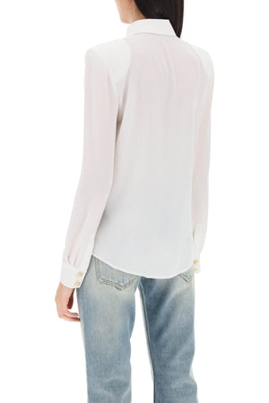 BALMAIN Buttoned Silk Shirt for Women - FW24 Collection