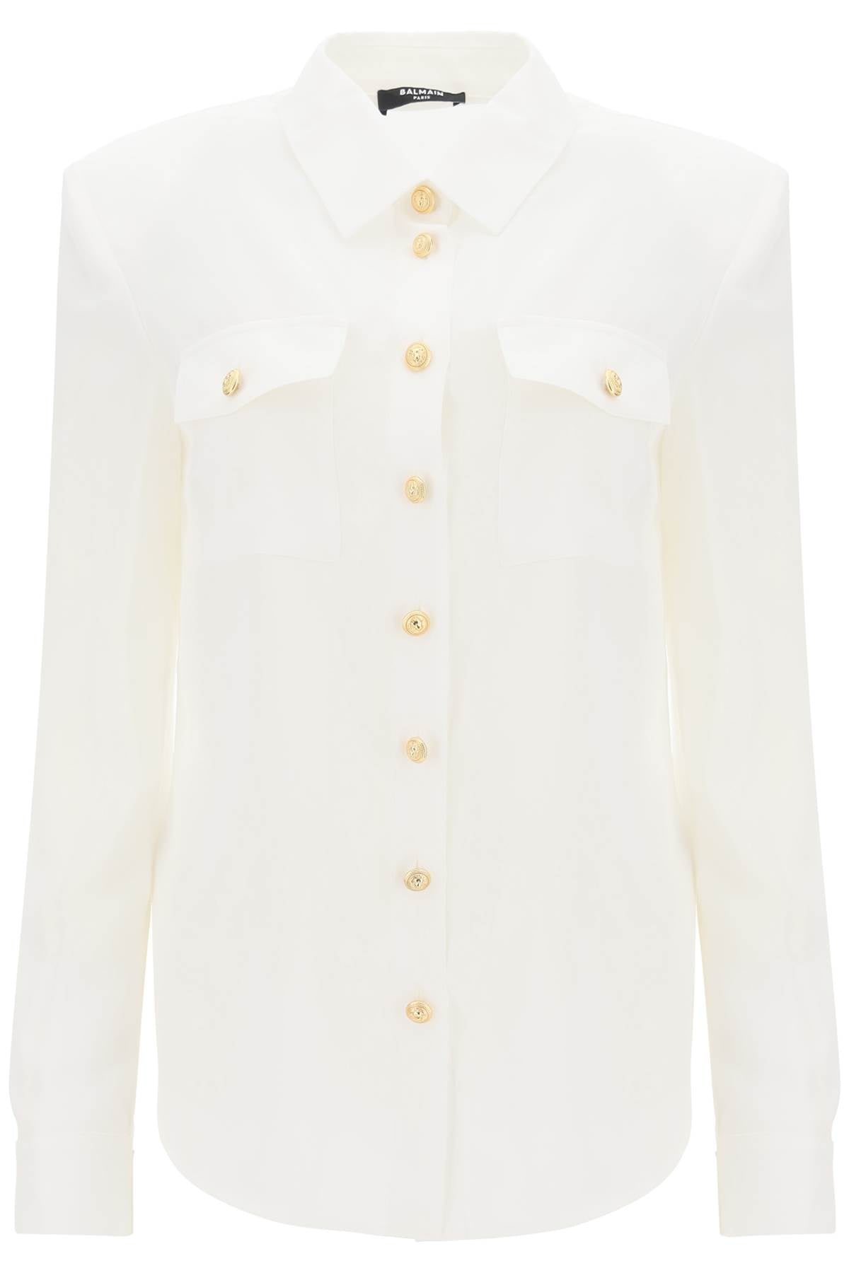 BALMAIN Buttoned Silk Shirt for Women - FW24 Collection