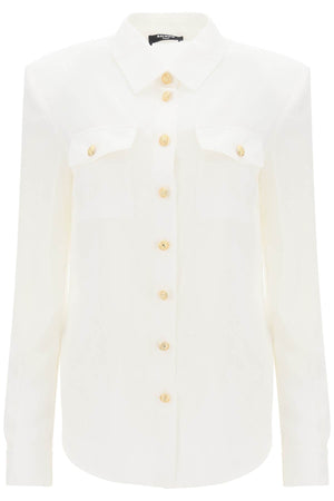 BALMAIN Buttoned Silk Shirt for Women - FW24 Collection