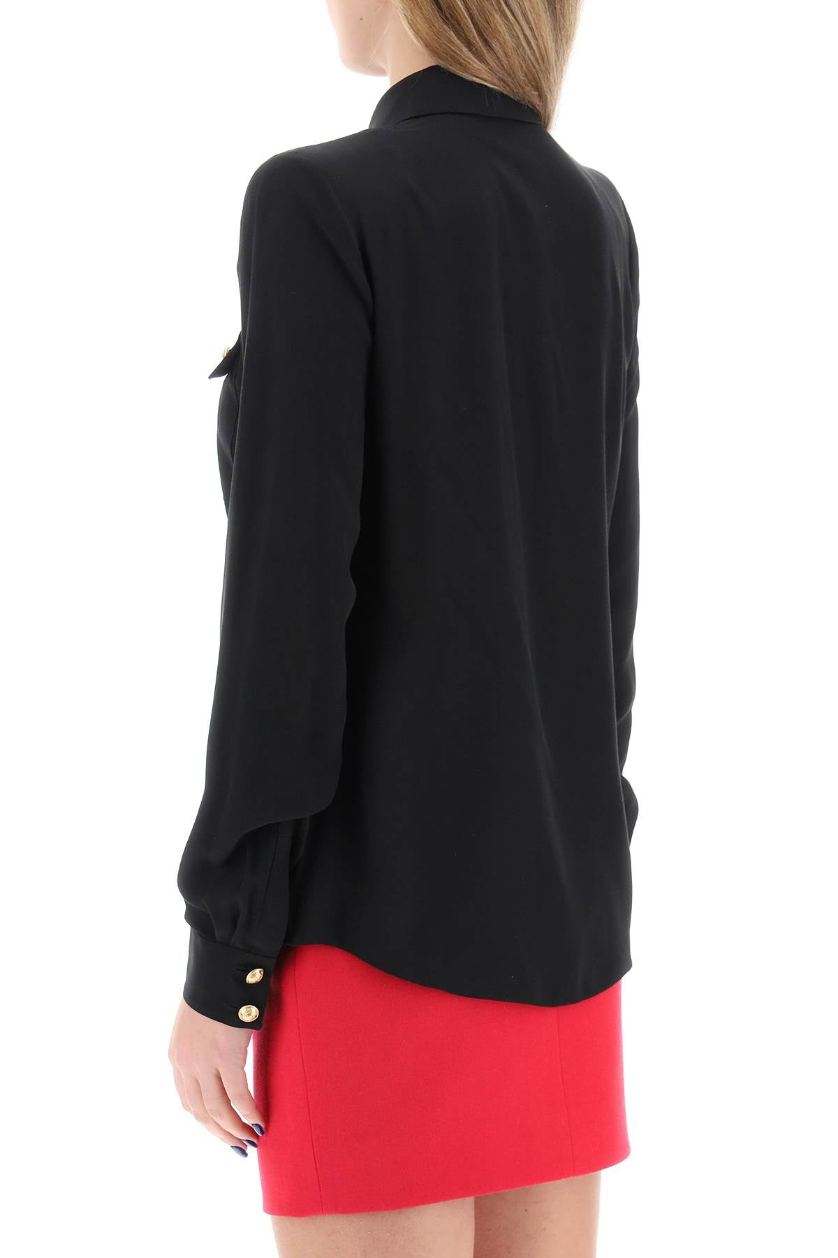 BALMAIN Buttoned Silk Shirt for Women - FW24 Collection