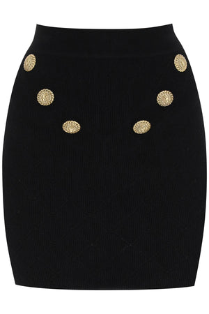 BALMAIN Embossed Button Mini Skirt