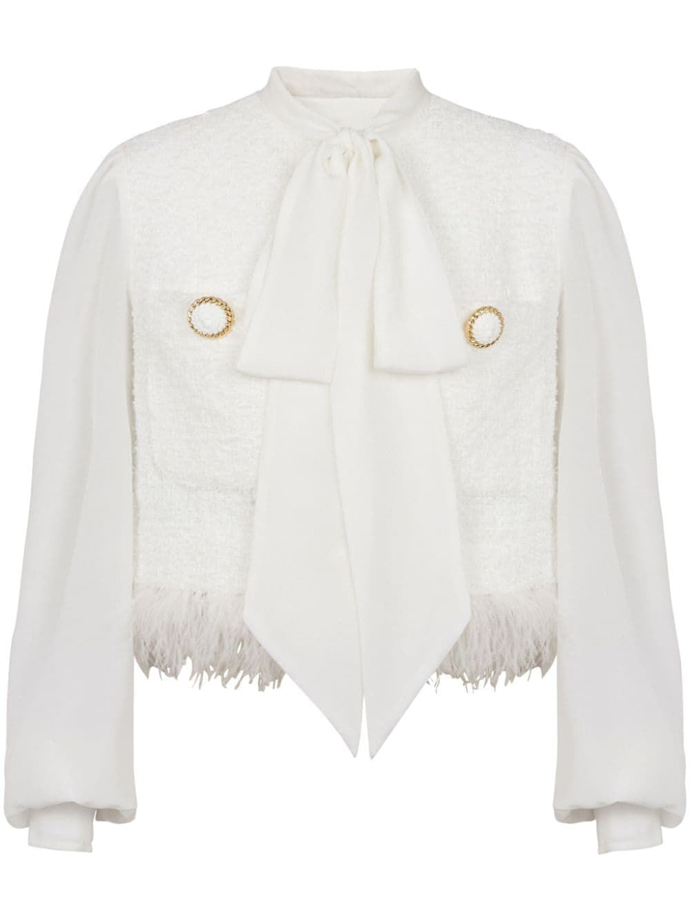 BALMAIN Luxe Lavalliere Jacket with Bow Pocket for Women