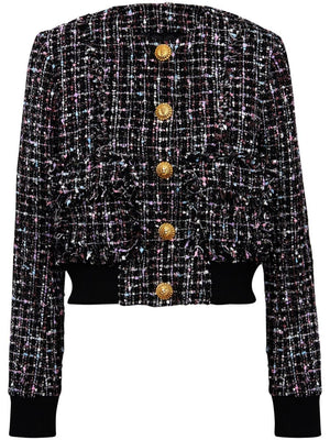 BALMAIN Chic Multicolor Tweed Jacket