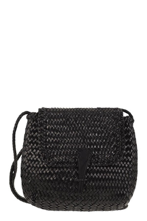 DRAGON Woven Leather Crossbody Handbag - Medium