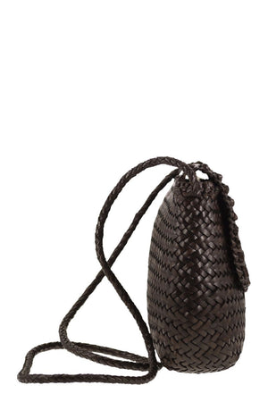 DRAGON Woven Leather Crossbody Handbag - Medium