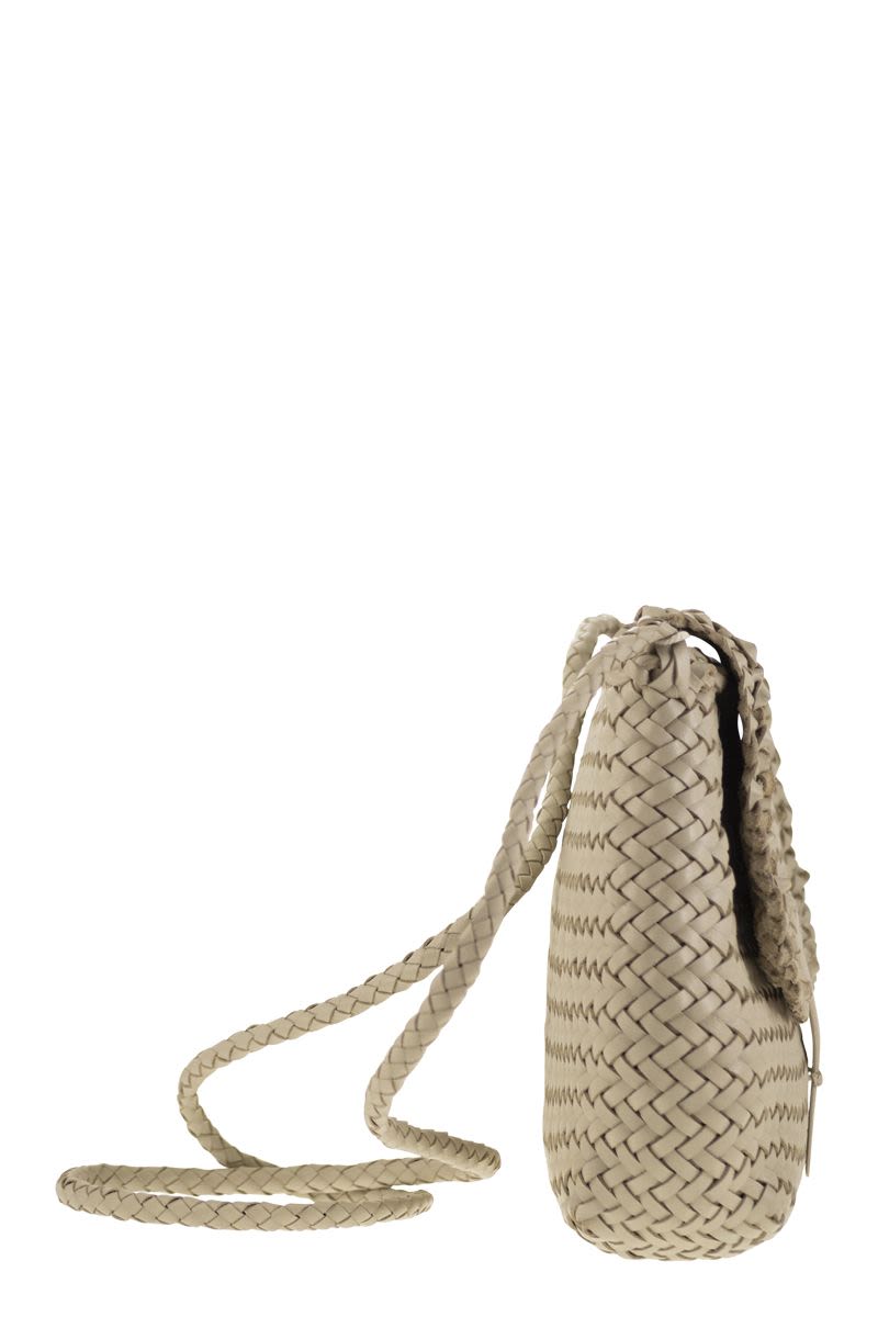 DRAGON Woven Leather Crossbody Handbag - Medium