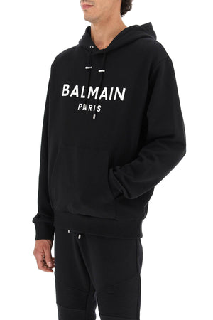 BALMAIN Luxury French Terry Logo Hoodie - Size L