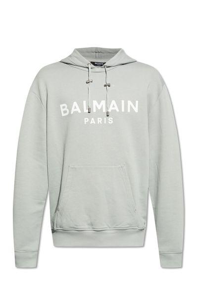 BALMAIN Luxury French Terry Logo Hoodie - Size L