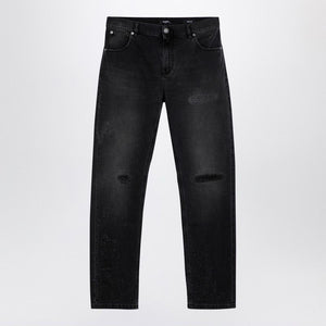 BALMAIN Urban Distressed Black Denim Jeans