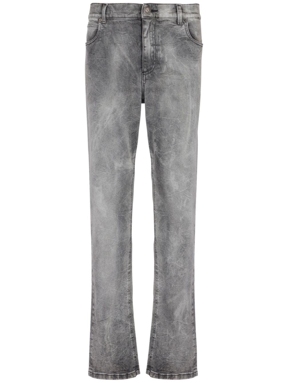 BALMAIN Contemporary Grey Wash Denim Jeans