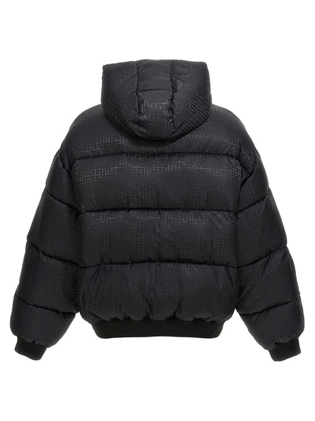 BALMAIN Luxury Monogram Hooded Puffer Jacket