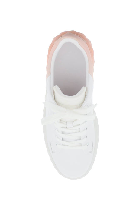 JIMMY CHOO Faceted Leather Sneakers with Maxi Sole for Women