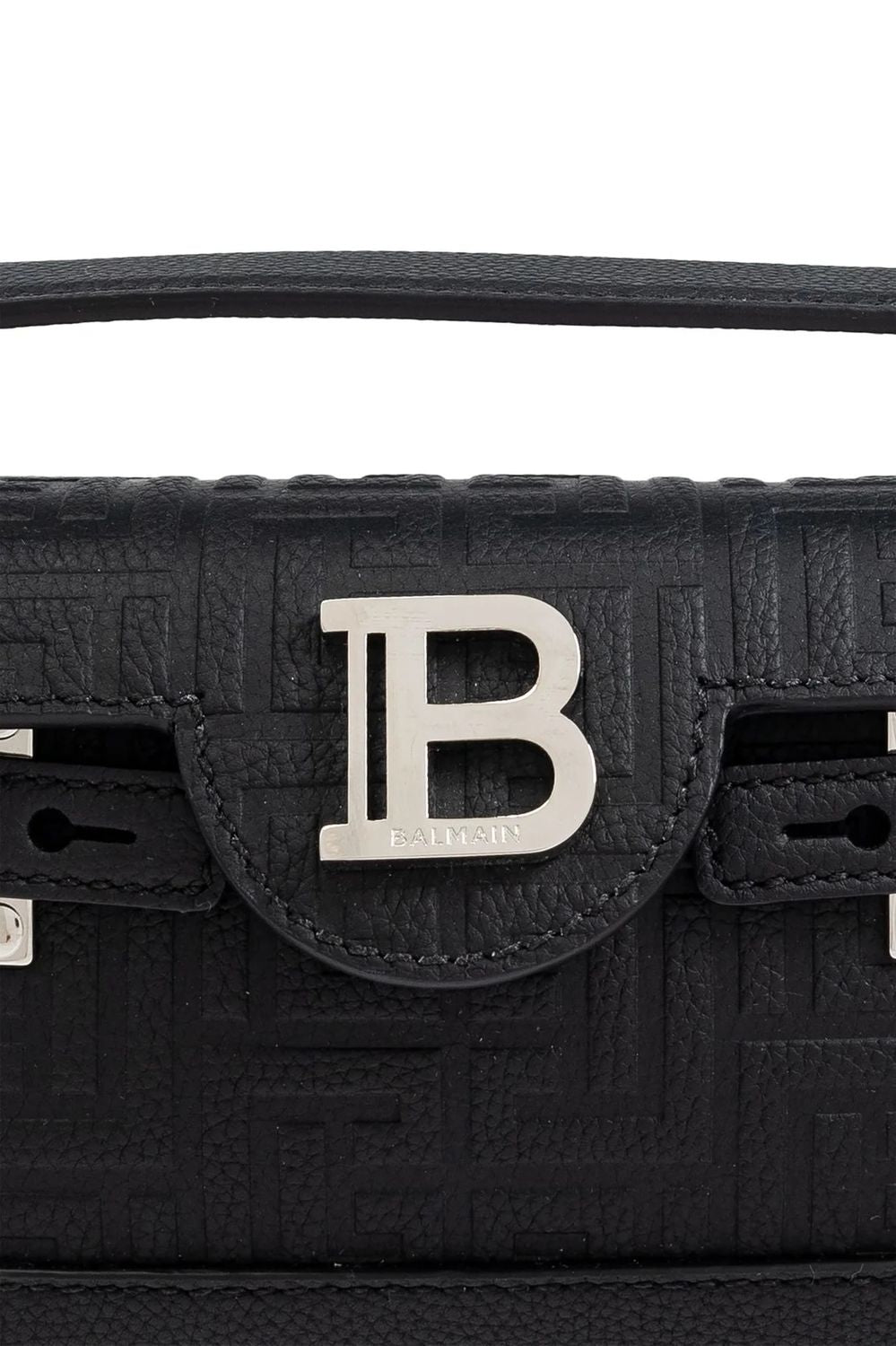 BALMAIN Mini Monogrammed Calfskin Handbag