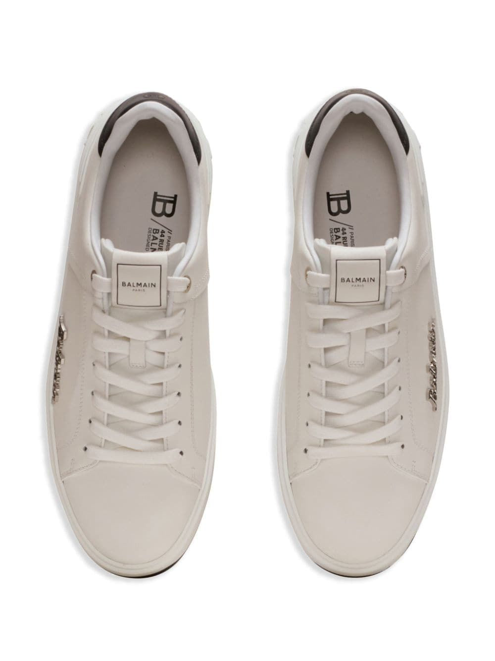 BALMAIN Monochrome Calfskin Court Sneakers