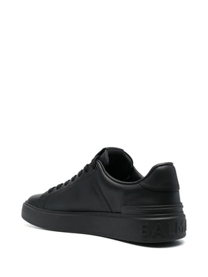 BALMAIN B-Court Black Leather Sneakers