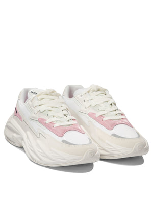 BALMAIN Chic Run-Row White Leather Sneakers