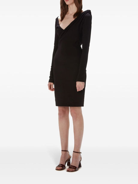 JW ANDERSON Elegant Shoulder Drape V-Neck Dress