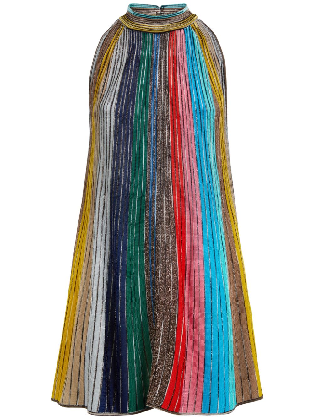 MISSONI Radiant Striped Mini Dress with Metallic Sheen