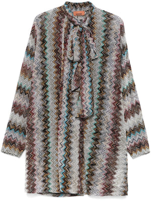 MISSONI Multi-Color Zig Zag Motif Mini Dress for Women