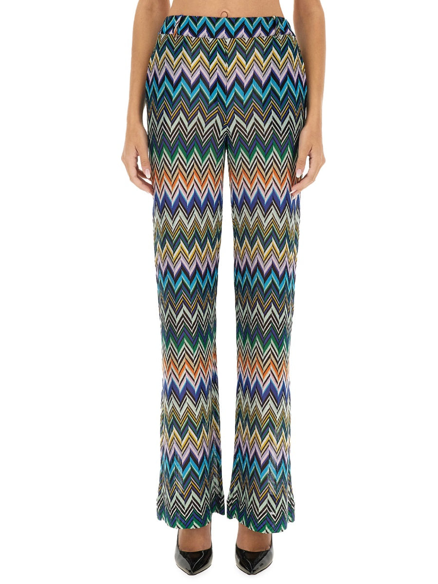 MISSONI Straight Pants with Offset Zig Zag 40 IT