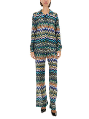 MISSONI Straight Pants with Offset Zig Zag 40 IT