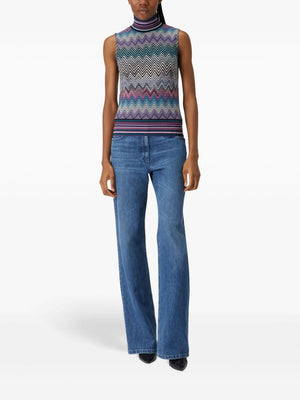 MISSONI Zigzag Wool Top with High Neck