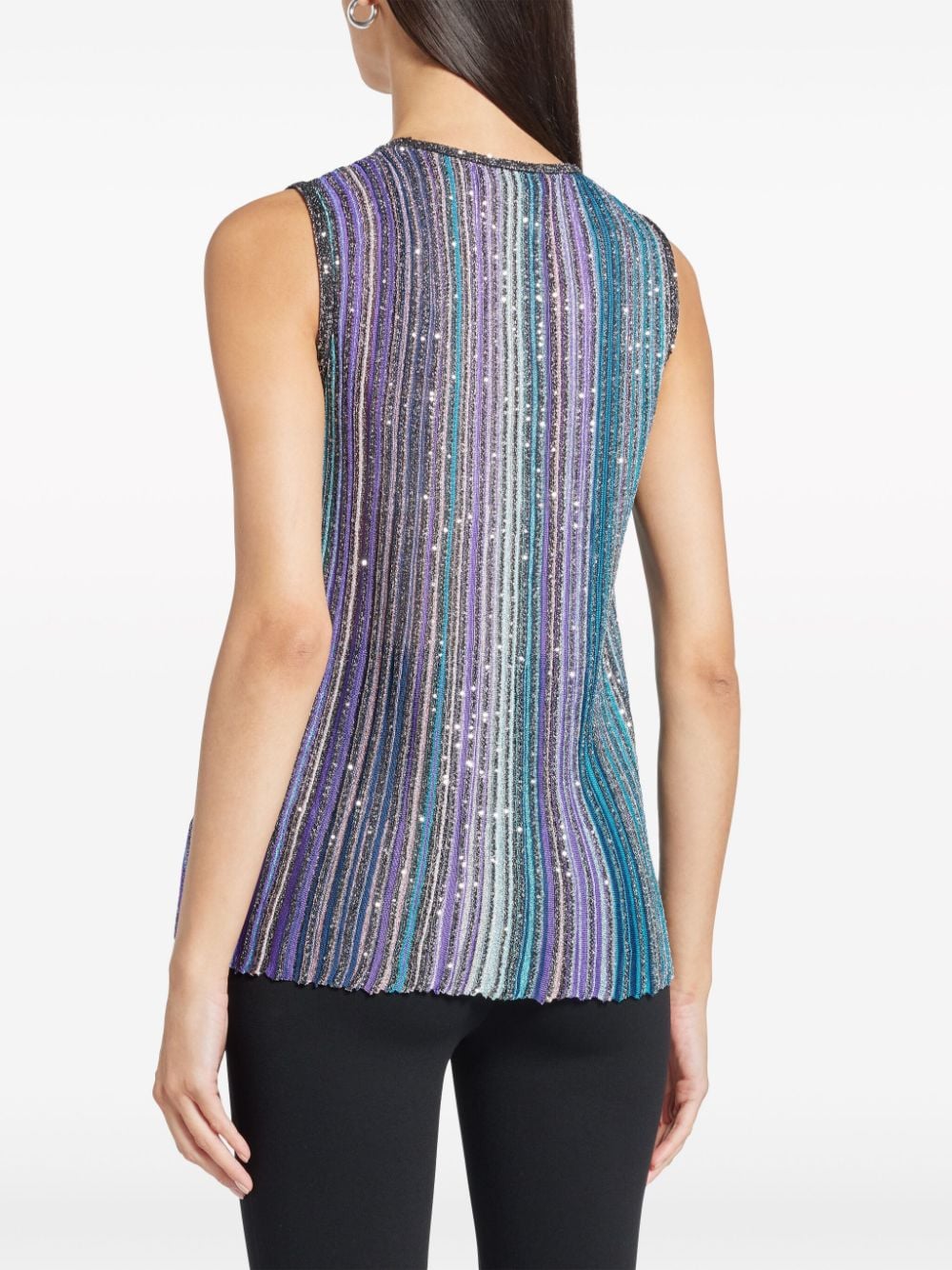 MISSONI Radiant Striped Sequin Tank Top