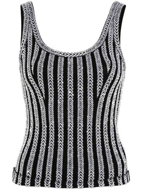 MISSONI Sleeveless Sequin Stripe Top