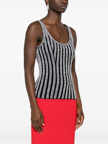 MISSONI Sleeveless Sequin Stripe Top