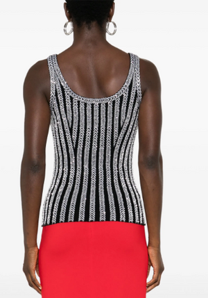 MISSONI Sleeveless Sequin Stripe Top