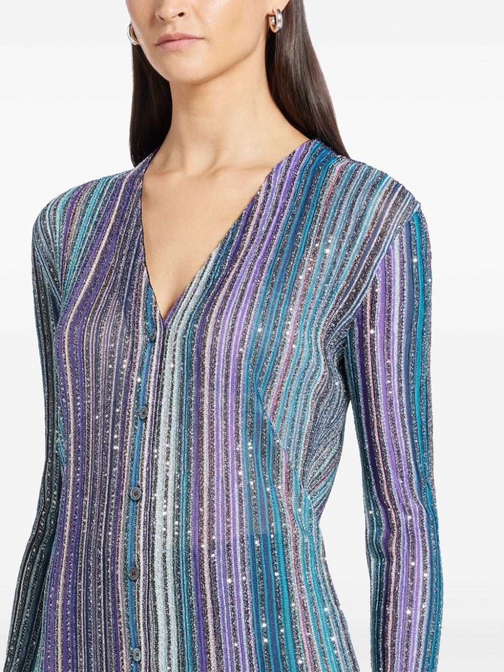 MISSONI Elegant Striped Long Cardigan