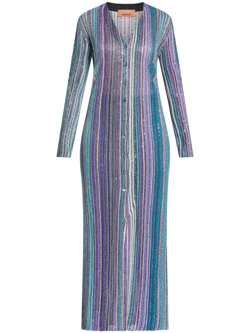 MISSONI Elegant Striped Long Cardigan